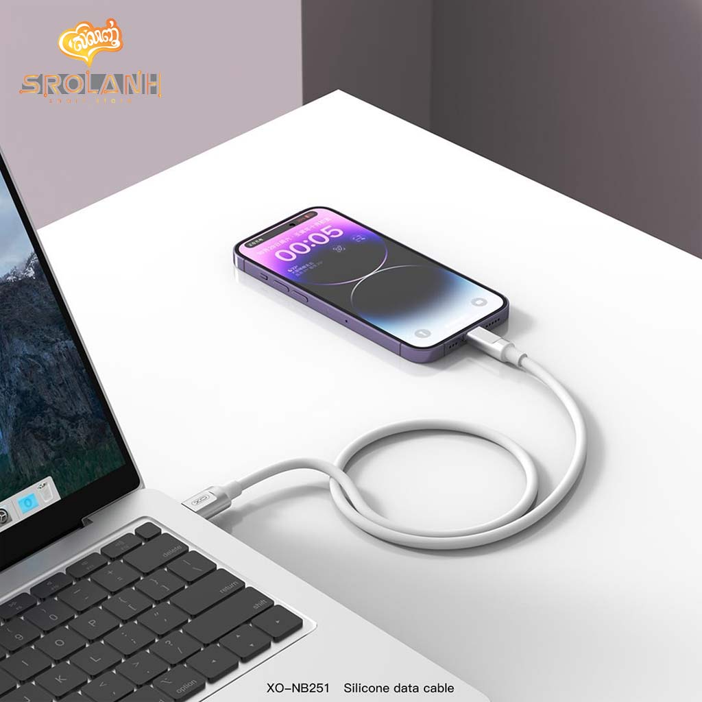 XO NB251 6A Liquid Silicone Rubber Lightning Data Cable 100cm SROLANH